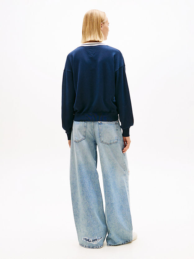 Relaxed Tipped V-Neck Jumper