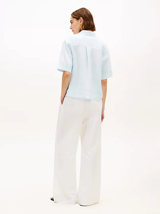 Relaxed Fit Pure Linen Short Sleeve Shirt