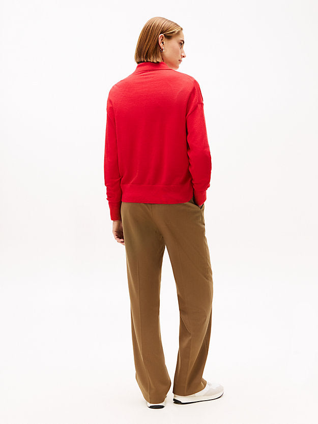 Flag Embroidery Polo Jumper WiSilk
