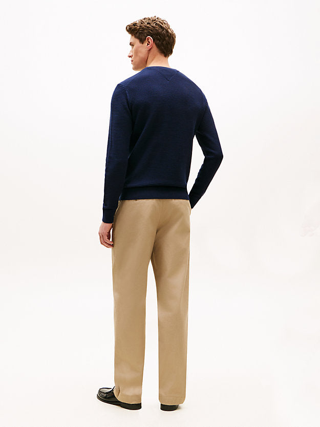 Textured Knit Crew Neck Jumper