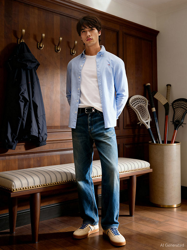 Stretch Oxford Cotton Slim Fit Shirt