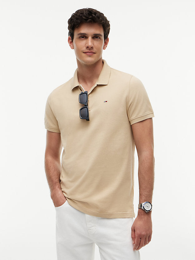 Flag Slim Fit Pique Polo Shirt