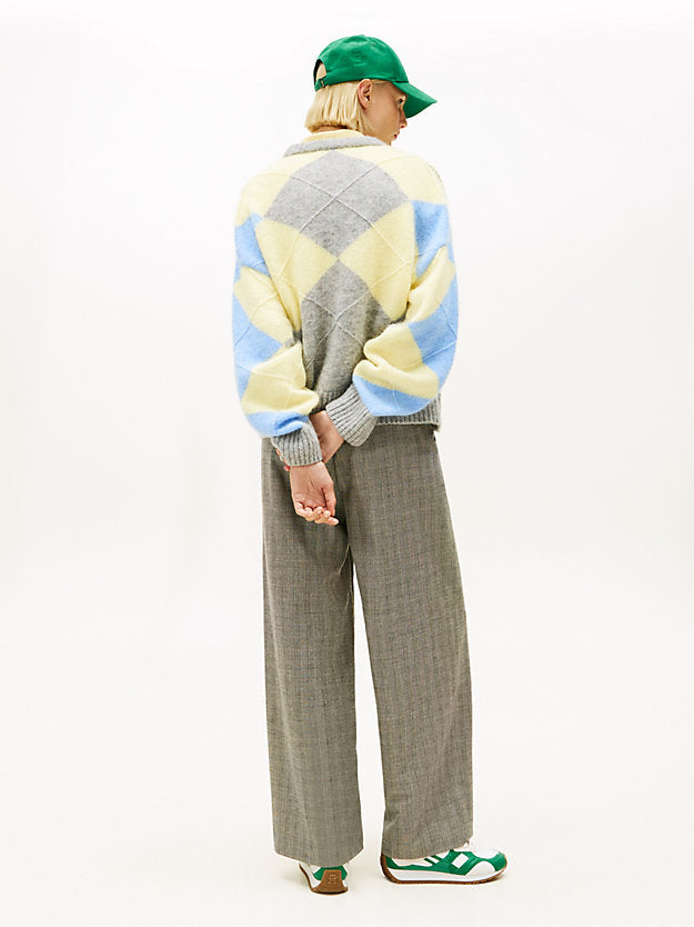 Argyle Oversized Alpaca Blend Jumper