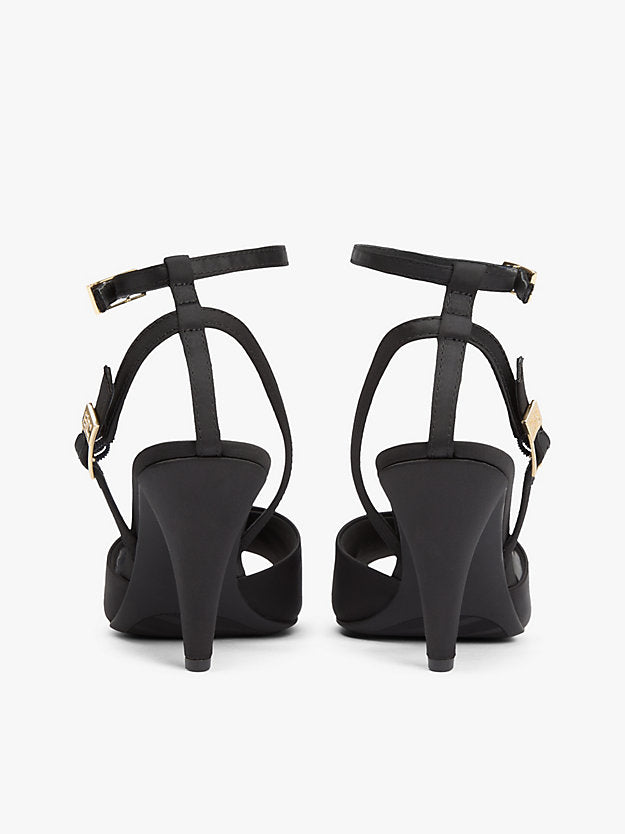 Satin Double Buckle High Heels