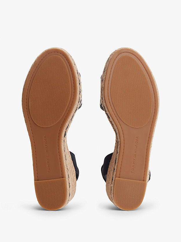 Logo Plaque Jacquard Wedge Heel Espadrilles
