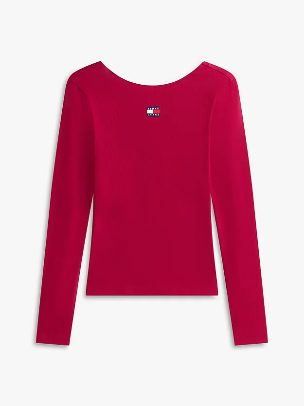 Scoop Back Slim Long Sleeve T-Shirt