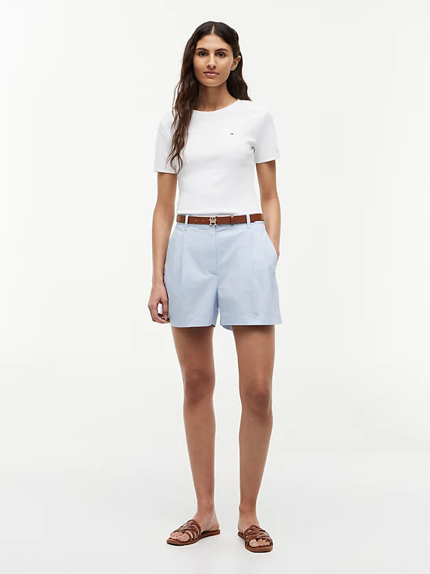 Washed Flared Chino Shorts